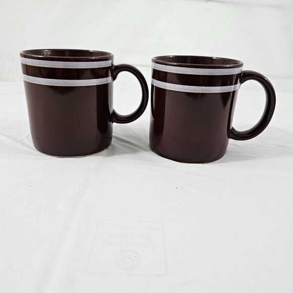 Vintage JMP Japan Chromatics Brown  Stoneware 11oz Coffee Tea Mug Cup – Set of 2 - Picture 13 of 16